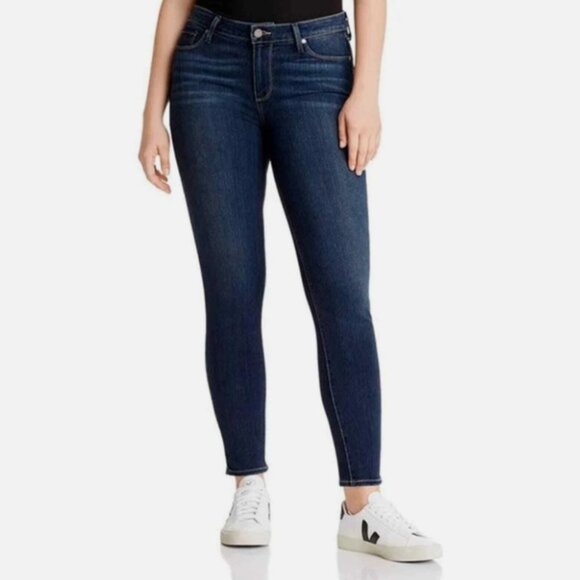 PAIGE Denim - Paige Verdugo Skinny Ankle Cropped Jeans Size 26 Blue Dark Wash